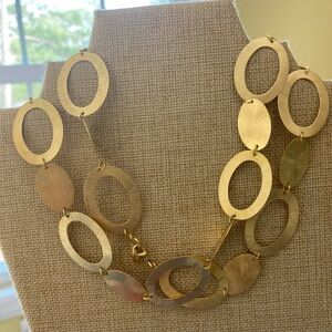 RL Brazil Gold Tone‎ Textured Bold Chain Link 34” Long Vintage Necklace